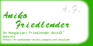 aniko friedlender business card
